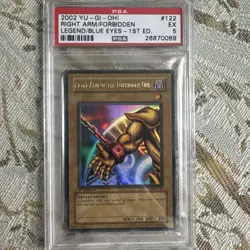 Yu-Gi-Oh! 2002 Right Arm of the Forbidden One LOB-122 1st Edition PSA 5 - Image 1