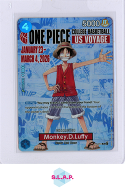 MONKEY D. LUFFY ONE PIECE P-055 2026 COLLEGE BASKETBALL US VOYAGE PRM NM EN - Image 1