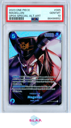 MAGELLAN SPECI4L ALT ART ONE PIECE OP04-KINGDOMS OF INTRIGUE 2023 085 PSA 10 - Image 1