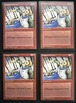 MAGIC~PIOGGIA DI PIETRE~4X~FBB~FOREIGN BLACK BORDERED~1 EDIZIONE~ITA~LP - Image 1