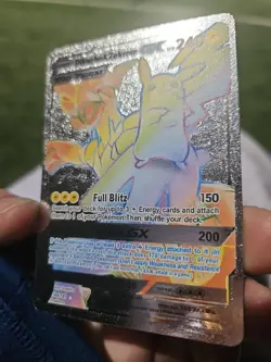 Pikachu & Zekrom GX Silver Foil Fan Art Vinyl Collector Card 184/181 - Image 2