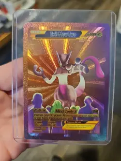 Evil Mewtwo Rainbow Foil Fan Art Vinyl Premium Collector Card - Image 1