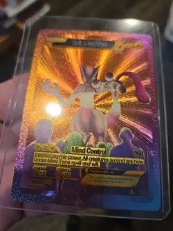 Evil Mewtwo Rainbow Foil Fan Art Vinyl Premium Collector Card - Image 3