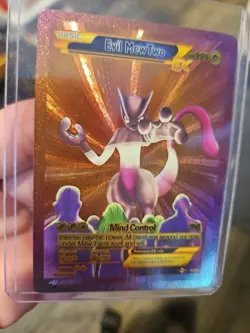 Evil Mewtwo Rainbow Foil Fan Art Vinyl Premium Collector Card - Image 4