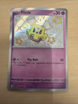 Flittle 164/091 Paldean Fates Holo Shiny Rare Pokemon Card English NM - Image 1