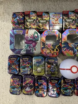 Pokemon TCG Accessories & Bulk Cards Lot (Tins, booster Bundles, ETBs, Bulk) - Image 4