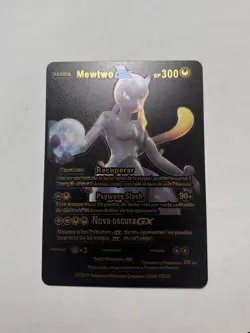 Mewtwo GX Black Foil Fan Art Display Card Dark Nova 300 HP NM - Image 1