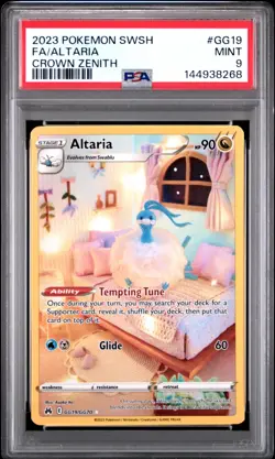 PSA 9 Mint Altaria 2023 Crown Zenith GG19/GG70 Pokemon Card - Image 1