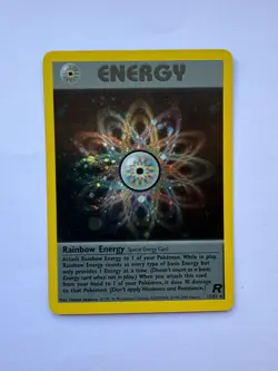Rainbow Energy Holo Team Rocket 17/82 Pokemon Card WOTC Played - Image 1
