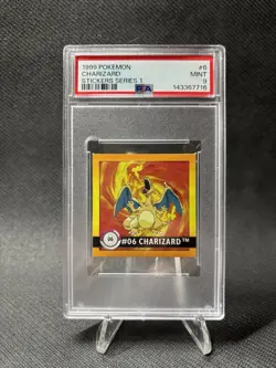 Pokemon Charizard Sticker Series 1 #06 ArtBox 1999 PSA 9 Graded Card - Image 1