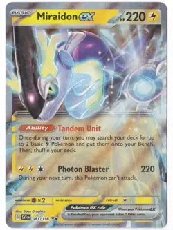 Pokemon Miraidon ex Scarlet & Violet Base 081/198 Double Rare Holo - NM - Image 1