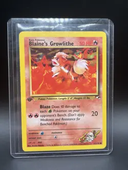 Pokemon TCG Blaine's Growlithe Gym Heroes 1st Edition Card 62/132 - Image 1