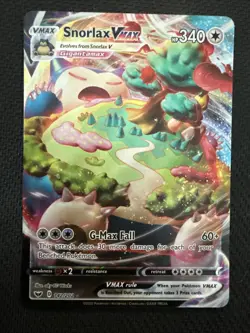 Pokemon TCG Snorlax VMAX Sword & Shield Base Set 142/202 NM+++ No white - Image 1