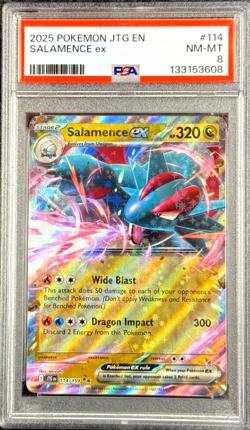 2025 POKEMON JOURNEY TOGETHER EN SALAMENCE ex #114 NM-MT PSA 8 - Image 1