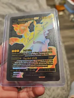 Pikachu & Zekrom GX Tag Team Black Foil Fan Art Vinyl Pokemon Collector - Image 3