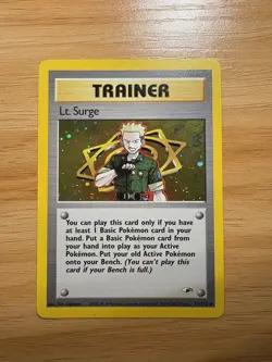2000 Pokemon Unlimited Gym Heroes Lt. Surge 17/132 Holo Rare NM - Image 1