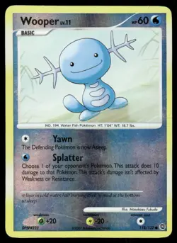 2007 Pokemon Wooper Common Secret Wonders 118/132 Reverse Holo DMG - Image 1