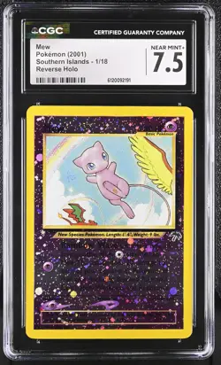 MEW Southern Islands Reverse Holo #1 CGC 7.5 Vintage Pokemon - Image 1