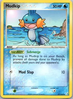 Pokemon TCG Mudkip 57/100 Crystal Guardians LP - Image 1