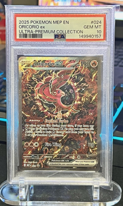 2025 Pokemon MEP EN Oricorio ex Ultra Prem Colllection PSA 10 GEM MT - Image 1