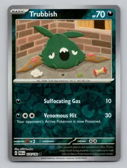 Reverse Holo Trubbish 116/182 Common Paradox Rift Pokemon - Image 1