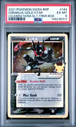 2021 POKEMON SWSH CELEBRATIONS ELITE TRAINER BOX GRENINJA-GOLD STAR PSA 6 - Image 1