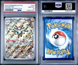 2024 POKEMON SURGING SPARKS ELITE TRAINER BOX PROMO #159 MAGNETON PSA 10 - Image 3