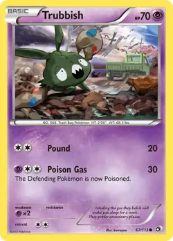 Pokemon TCG Trubbish Legendary Treasures 67/113 Common NM/M Psychic Trash Bag - Image 1