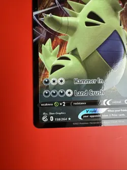 TYRANITAR V 158/264 FUSION STRIKE POKEMON (ULTRA RARE, NM) - Image 2
