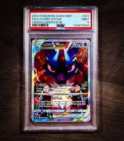 Pokemon TCG PSA 9 Lucario VSTAR SWSH291 Crown Zenith Full Art Black Star Promo - Image 2