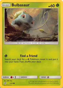 Bulbasaur 1/18 Common Detective Pikachu Pokemon Holo Near Mint - Image 1