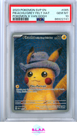 PIKACHU/GREY FELT HAT POKEMON 85 2023 SVP EN - ENGLISH PSA 10 - Image 1