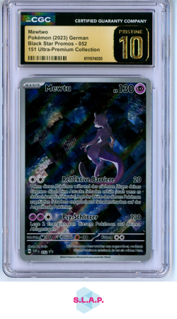 MEWTWO BLCK STR PRMS - SC & VI SVP DE 151 ULTRA-PREM COLL 052 POKEMON CGC 10 - Image 1