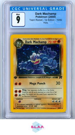 DARK MACHAMP (1ST EDITION) POKEMON 10/82 2000 TEAM ROCKET HOLO ENGLISH CGC 9 - Image 1