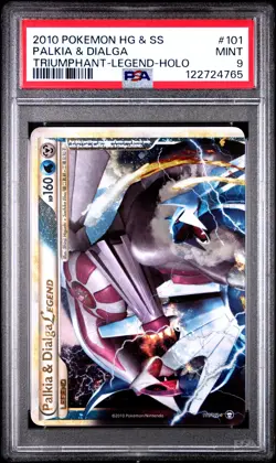 2010 POKEMON TRIUMPHANT PALKIA & DIALGA LEGEND TOP #101 PSA 9 MINT #122724765 - Image 1
