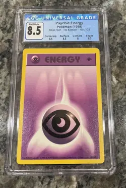 Psychic Energy 101/102 1st Edition Pokemon Base Set CGC 8.5 BLUE LABEL - Image 1