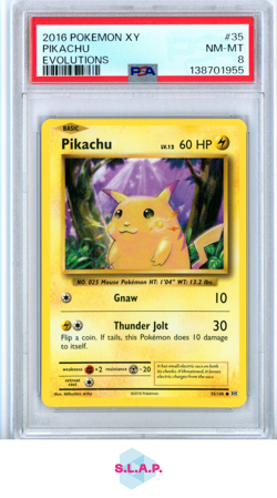 PIKACHU EVOLUTIONS POKEMON XY EVOLUTIONS 2016 35 PSA 8 - Image 1