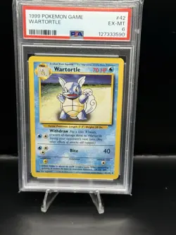 1999 POKEMON BASE SET UNLIMITED #42 WARTORTLE PSA 6 - Image 1