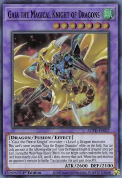 ROTD-EN037 GAIA THE MAGICAL KNIGHT OF DRAGONS SUPER RARE 1st ED NM YuGiOh TCG - Image 1