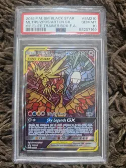 Moltres & Zapdos & Articuno GX SM210 PSA 10 Hidden Fates Promo Pokemon Card - Image 1