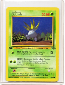 1999 1st Edition Oddish Pokemon Jungle Set Card #58/64 Weed Type Wizards TCG - Image 1