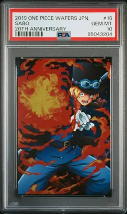 One Piece Sabo 20th Anniversary Wafer Card PSA 10 Gem Mint - Image 1