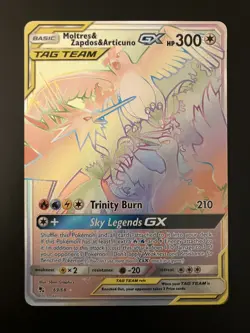 Pokemon TCG Moltres Zapdos Articuno GX 69/68 Hidden Fates Rainbow Near Mint - Image 3