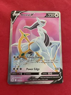 Pokemon TCG Arceus v Full Art Brilliant Stars 166/172 NM/M Condition - Image 1