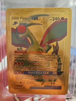 Flygon GX Gold Foil Fan Art Textured Collector Pokemon Card HP240 Sonic Edge - Image 1