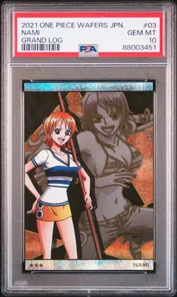 One Piece Nami Wafer Card Bandai PSA 10 Gem Mint Authentic - Image 1