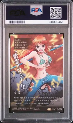 One Piece Nami Wafer Card Bandai PSA 10 Gem Mint Authentic - Image 2