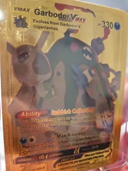 Garbodor Vmax Gold Foil Fan Art Textured Collector Pokemon Card 101/203 HP330 - Image 4