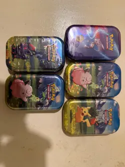 Pokemon Trading Card Game Mini Tins Bundle x5 – Pikachu, Mew ascended heroes - Image 1