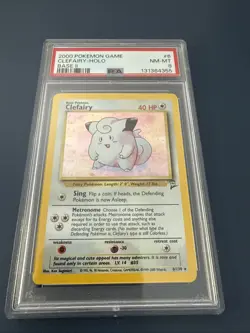 Pokemon TCG Clefairy Base Set 2 Holo Unlimited Rare Card 6/130 PSA 8 - Image 1